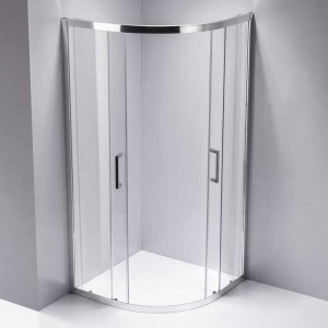 Cabina de dus Semi-Rotunda KZ101A, Usi Glisante , Dimensiune 80x80cm, Culoare Crom - Img 2
