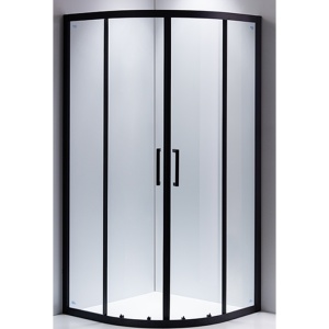 Cabina de dus semicirculara din sticla securizata si rame negre cu cadita alba inclusa BS01A-SXL01A 80 x 80 cm - Img 3