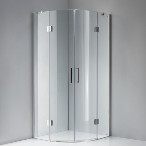 Cabina de dus Semirotunda KZ92A, Design Modern 80x80cm, Culoare Crom - Img 3