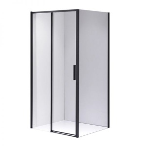 Cabina de dus Super Slim Nova 100x90cm, Design Modern , Culoare Negru