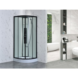 Cabina dus de colt, Cadita Semicirculara, 90x90cm, Inaltime 210 cm, Cu Hidromasaj - Img 2