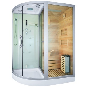 Cabina multifunctionala MO-1751W TRIO, Sauna uscata, Sauna cu aburi si cabina de dus, 180x110x223 cm, Varianta Dreapta - Img 1