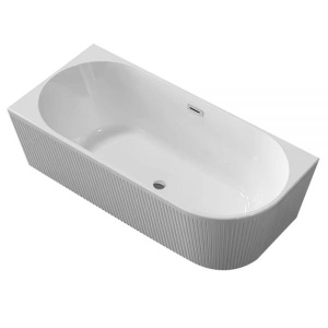Cada de baie 170x80x58cm, Textura Eleganta si Linii Moderne, Montaj pe Perete/Stanga, Culoare Alb