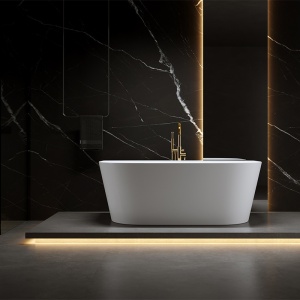 Cada de baie 527D, Dimensiune 170x75cm, Culoare Alb, Deversor Auriu - Img 6