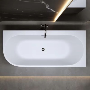 Cada de baie Autoportanta 150x75x58cm, Montaj pe Perete/Dreapta ,Design Modern Elegant , Culoare Alb - Img 5