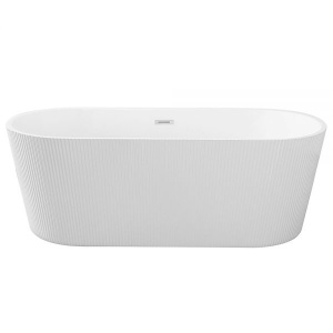 Cada De Baie Freestanding 150x75x58cm, Textura Eleganta si Linii Moderne , Culoare Alb