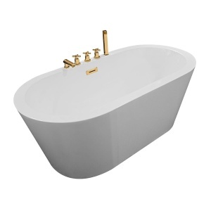 Cada de baie freestanding cu baterie aurie 148X75X58cm