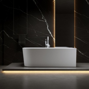 Cada de baie MERA 509D/Dreapta, Dimensiune 170x75cm, Culoare Alb, Deversor alb mat - Img 3