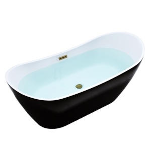 Cada de baie Rica 513A 150x75cm,Culoare Negru , Deversor Auriu - Img 1