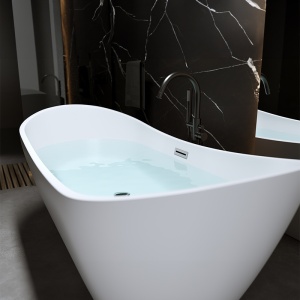 Cada de baie Rica 513D 180x80cm , Culoare Alb , Deversor Cromat - Img 3