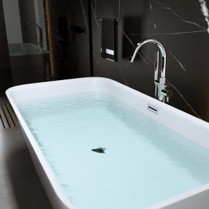 Cada de baie Viana 511A 150x75cm,Culoare Alb, Deversor Cromat - Img 5