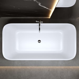 Cada de baie Viana 511C 170x80cm, Culoare alb , Deversor Cromat - Img 3