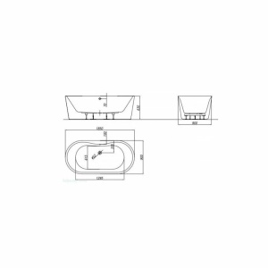Cada freestanding cu design modern Kolpasan Comodo 185x90 cm , Culoare Alb - Img 2