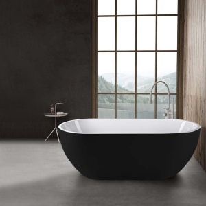 Cada freestanding, Florida, Aura Black, ovala, culoare alb si negru, dimensiune 170x75cm - Img 3