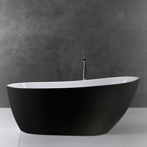 Cada freestanding, Florida, Natalia Black, ovala, culoare alb si negru, dimensiune 152x76cm - Img 3