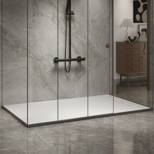 Cadita de dus DEKO Slim, Structura de piatra 140x80cm, Culoare Alb - Img 10