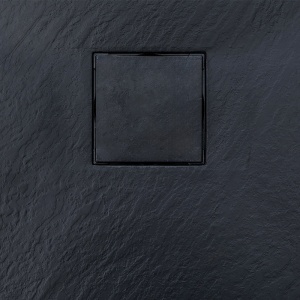 Cadita de dus dreptunghiulara slim imitatie piatra Riko 90 x 70 cm neagra - Img 7