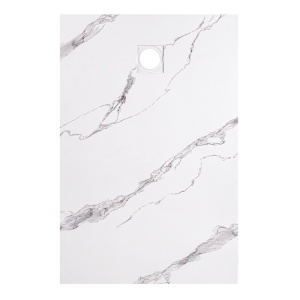 Cadita de dus dreptunghiulara slim model marmura Riko 120 x 80 cm alba - Img 3
