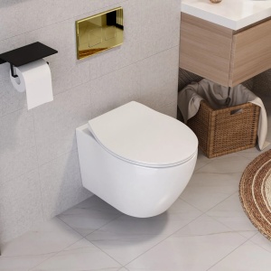 Cadru cu rezervor incastrat pentru WC, Clapeta de actionare inclusa F Light Gold - Img 10