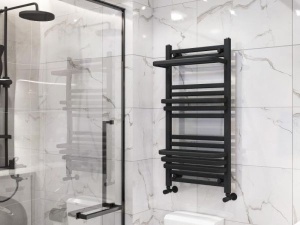 Calorifer de baie Portprosop Step Black 100x50cm, Culoare Negru
