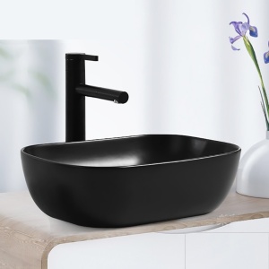 Chiuveta de blat PRO ERA TOKYO, Dimensiuni 45.5x32x14 cm, Forma Dreptunghiulara, Ceramica sanitara, Fara gaura baterie, Negru Mat - Img 5