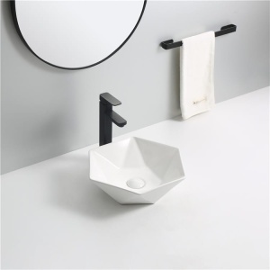Chiuveta de blat PRO SONET, Dimensiuni 41.5 x 47 x 12 cm, Forma Asimetrica, Ceramica sanitara, Alb - Img 5