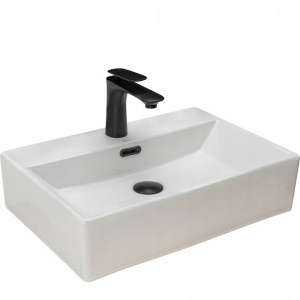 Chiuveta de blat REA BONITA, Dimensiuni 51x 36x 13cm, Forma Dreptunghiulara, Ceramica sanitara, gaura baterie, Alb - Img 1