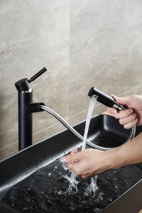 Chiuveta de blat REA Denis, 61x35 X 11 Cm, Montaj Pe Blat, Design Deosebit, Ceramica Sanitara, Negru Mat - Img 5