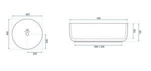 Chiuveta de blat REA ERA ASHLEY BLUE, Dimensiuni 40 x 40x 12cm, Forma Rotunda, Ceramica sanitara, Albastru - Img 3