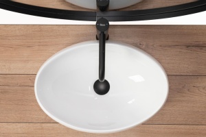 Chiuveta de blat REA Linda, 34.1x48.3 X 14.5 Cm, Montaj Pe Blat, Design Deosebit, Ceramica Sanitara, Alb - Img 3