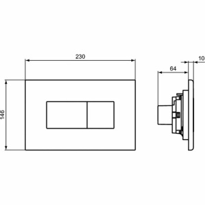 Clapeta de actionare dubla comanda Ideal Standard Solea P2 alb actionare pneumatica - Img 3