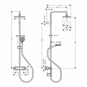 Coloana de dus cu baterie termostatata Hansgrohe Vernis Shape 230 cu 2 functii - Img 4
