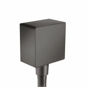 Cot conector dus Hansgrohe FixFit Square negru - crom periat