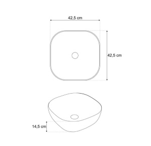 Lavoar auriu Atlanta, 42,5 x 42,5 x 14,5 cm - Img 2