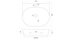 Lavoar ceramic pentru blat REA Kim 46 - Img 2