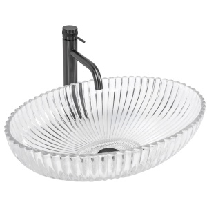 Lavoar de baie REA Nicole, pentru blat, Design Modern Elegant, Transparent - Img 8