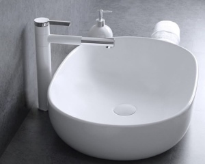 Lavoar de blat ANNA SLIM, Dimensiuni 48 x 35 x 13 cm, Forma Ovala, Ceramica sanitara, Alb - Img 3