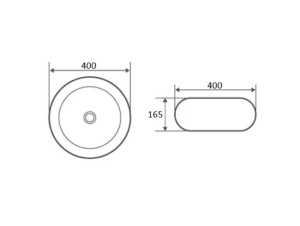 Lavoar de blat PRO AMELIA, Dimensiuni 40 x 40 x 16 cm, Forma Rotunda, Ceramica sanitara, Alba - Img 5