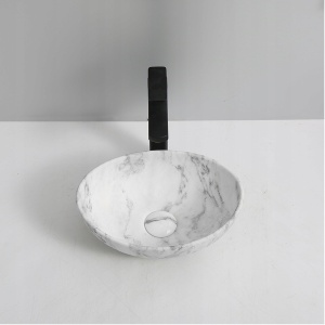 Lavoar De Blat PRO VERA GR, Montaj Pe Blat, Dimensiuni 40 X 33 X 14 Cm, Design Deosebit, Forma Ovala, Ceramica Sanitara, Marmura/Gri - Img 4