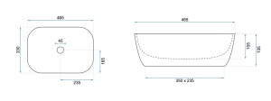 Lavoar de blat REA BELINDA SLIM, Dimensiuni 46.5 x 33 x 13.5 cm, Design Deosebit, Forma Dreptunghiulara, Ceramica Sanitara, Alb - Img 2