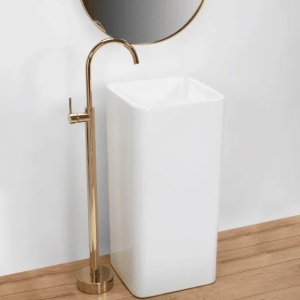 Lavoar freestanding ceramic REA HOLLY,alb - Img 5