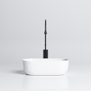 Lavoar pe Blat, Milo, Marmura Ceramica Alb Lucios , Dreptunghiular 37 x 25 x 11,5 cm - Img 10