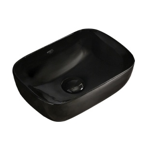 Lavoar pe Blat, Milo, Marmura Ceramica Negru Lucios , Dreptunghiular 37 x 25 x 11,5 cm - Img 3