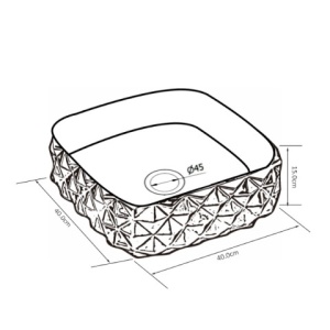 Lavoar pe blat, Pearl, Material Ceramica, Negru Mat, Dimensiune 40X40X15 cm - Img 8