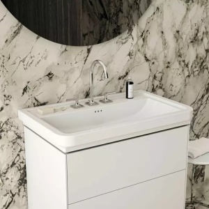 Lavoar pe mobilier Ideal Standard Atelier Calla alb lucios 87 cm cu 3 orificii baterie - Img 11