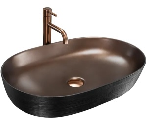 Lavoar pentru blat REA Cleo 61cm , Culoare Copper Brush/Black