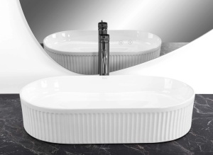Lavoar pentru blat REA VANDA cu Dimensiune de 60cm, Culoare Alb - Img 3