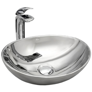 Lavoar REA Sofia Silver, 42x34x14 cm, montaj pe blat, design deosebit, ceramica sanitara, Argintiu - Img 1