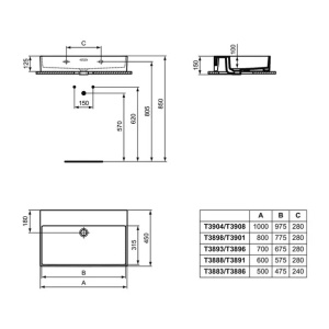 Lavoar suspendat Ideal Standard Atelier Extra alb lucios cu orificiu preaplin 70 cm - Img 10