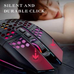 Mouse Wireless Profesional pentru Home & Office ODISSEY LIFE®, Reincarcabil, Iluminare RGB, 9 Butoane, White - Img 7